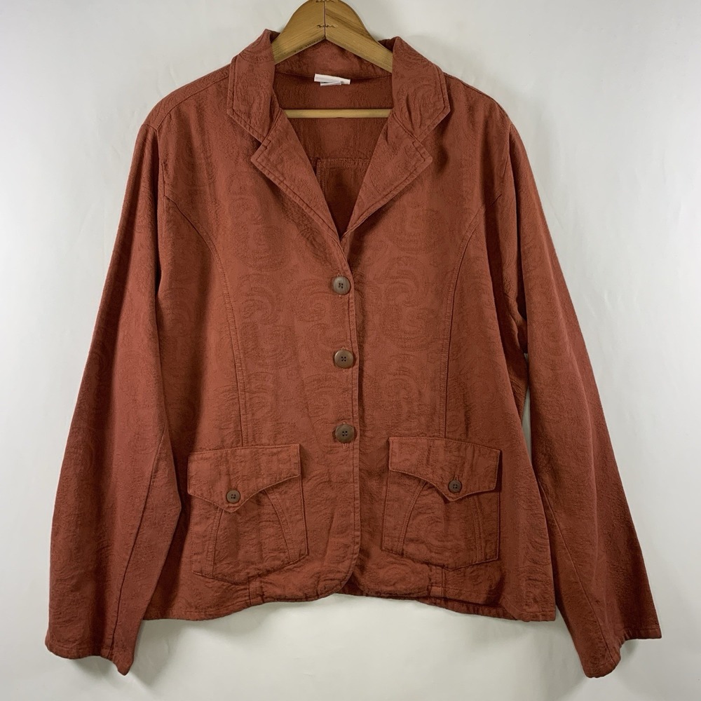 VTG 90s Womens Handcrafted Textured Jacket Size M Boho Eclectic Earthy Artisan